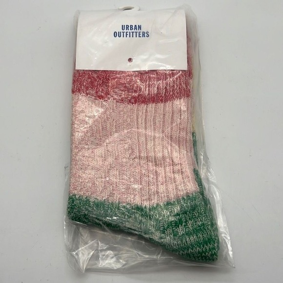 Urban outfitters Striped knit crew winter multicolor hipster socks NWT - Picture 2 of 3